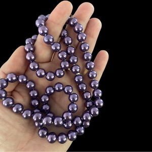 Purple Faux Pearl Necklace